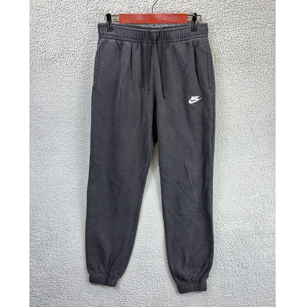Nike Club Fleece Jogger Sweatpants Mens M Black Embroidered Logo Athleisure